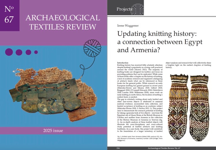 Composite image of Archaeological Textiles Review cover and first page of article
